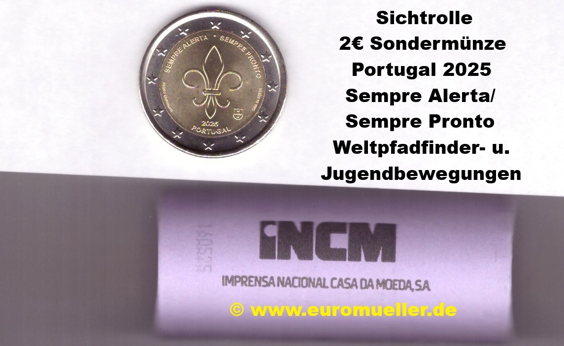 Portugal Rolle...2 Euro Gedenkmünze 2025...Sempre   