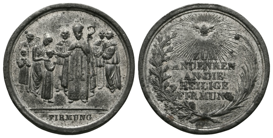  Medaille; Firmung; Religion; Zinn; 18,67 g; Ø 39,8 mm   