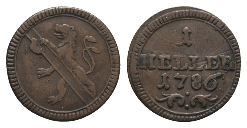  Altdeutschland; Kleinmünze 1786   