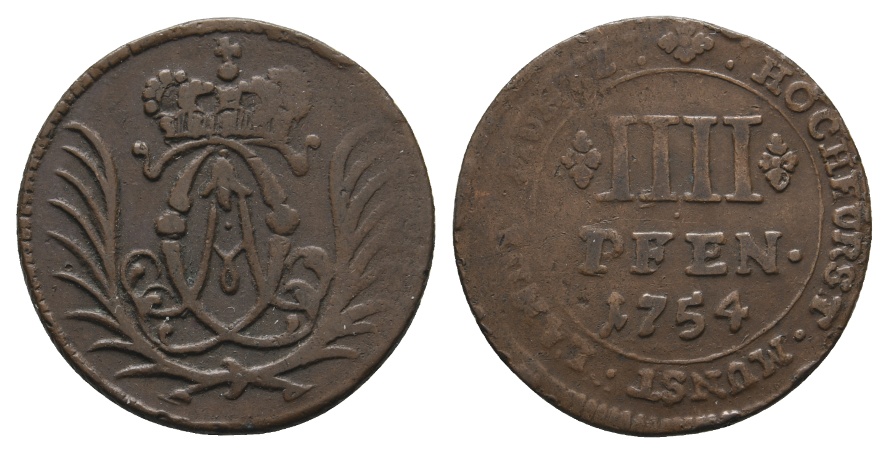  Altdeutschland; Kleinmünze 1754   