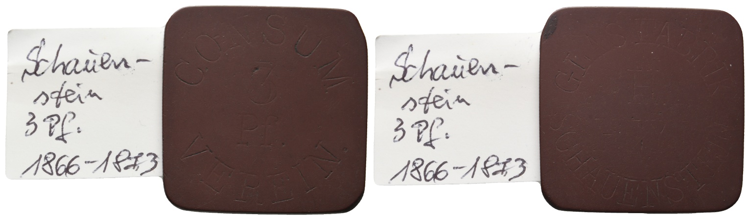  Schauenstein; 3 Pfennig; 1866-1873; Glasfarbik   