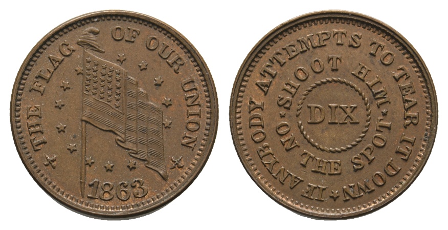  USA; Token; The flag of our Union 1863 Cicil; Bürgerkrieg   