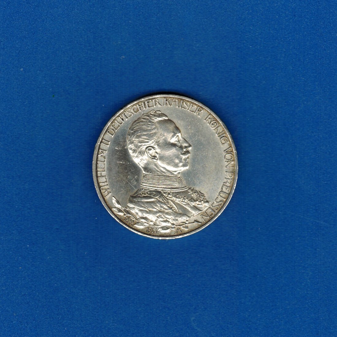  3 Mark 1913A Preussen Wilhelm II. 25 jähhriges Regierungsjubilläum   