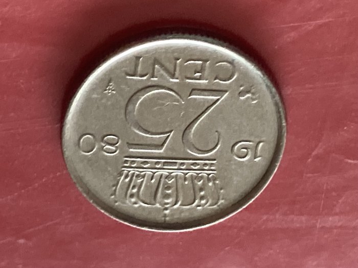 Münze Umlaufmünze Niederlande 25 Cent 1980