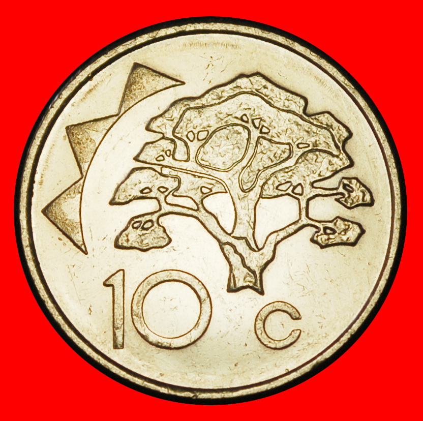 Ⰶ FINLAND (1993-2023): NAMIBIA ★ 10 CENTS 1993 TREE and SUN! MINT LUSTRE! ★LOW START★ NO RESERVE!