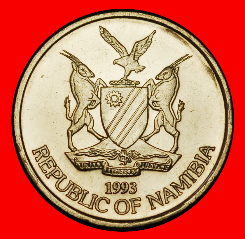  Ⰶ FINLAND (1993-2023): NAMIBIA ★ 10 CENTS 1993 TREE and SUN! MINT LUSTRE! ★LOW START★ NO RESERVE!   