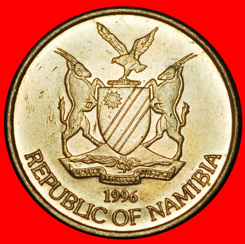  Ⰶ FINLAND (1993-2018): NAMIBIA ★ 1 DOLLAR 1996 EAGLE and SUN! MINT LUSTRE! ★LOW START★ NO RESERVE!   