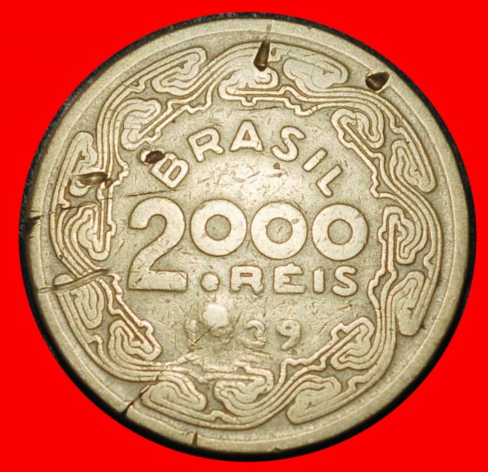  Ⰶ PEIXOTO (1839-1895): BRAZIL ★ 2000 REIS 1939! PRESIDENT (1891-1894)★LOW START★ NO RESERVE!   