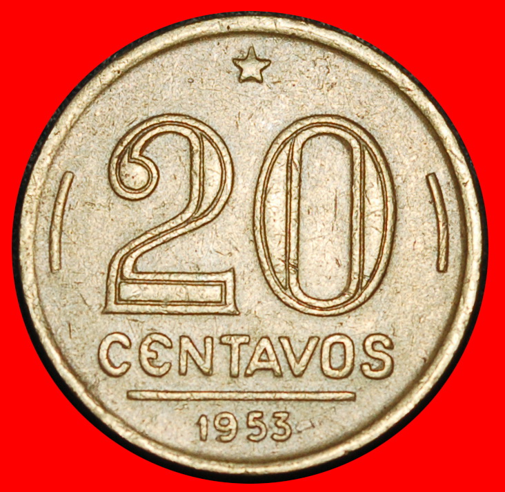  Ⰶ STAR (1942-1956): BRAZIL ★ 20 CENTAVOS 1953 BARBOSA (1849-1923) ERROR! ★LOW START★ NO RESERVE!   