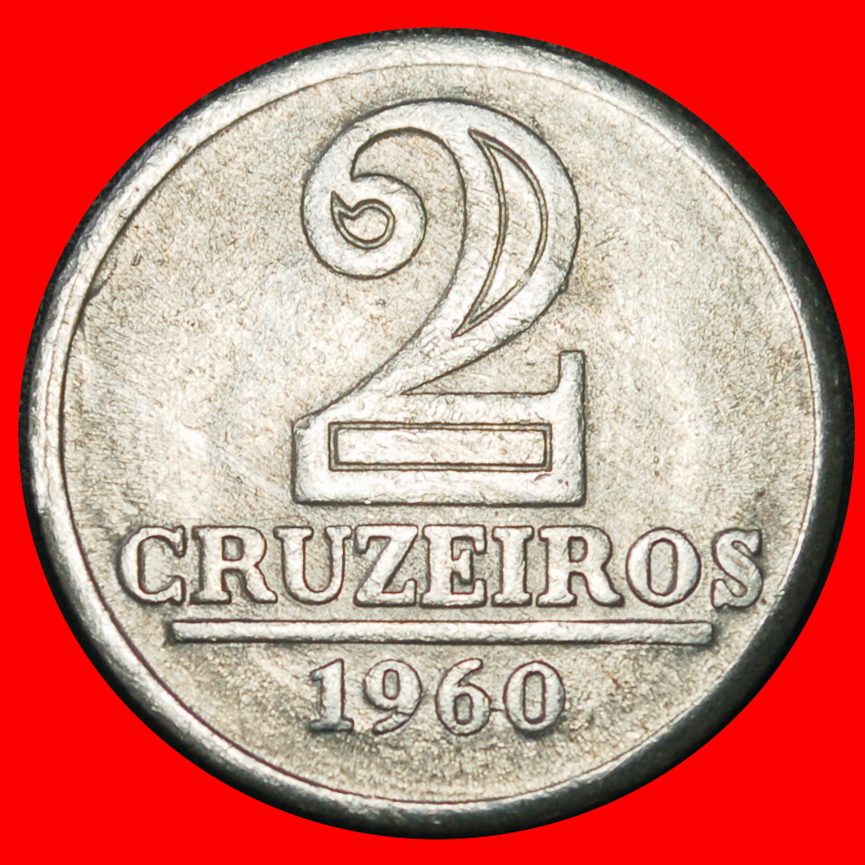 Ⰶ SOUTHERN CROSS (1957-1961): BRAZIL ★ 2 CRUZEIROS 1960! STAR 1889! ★LOW START★ NO RESERVE!