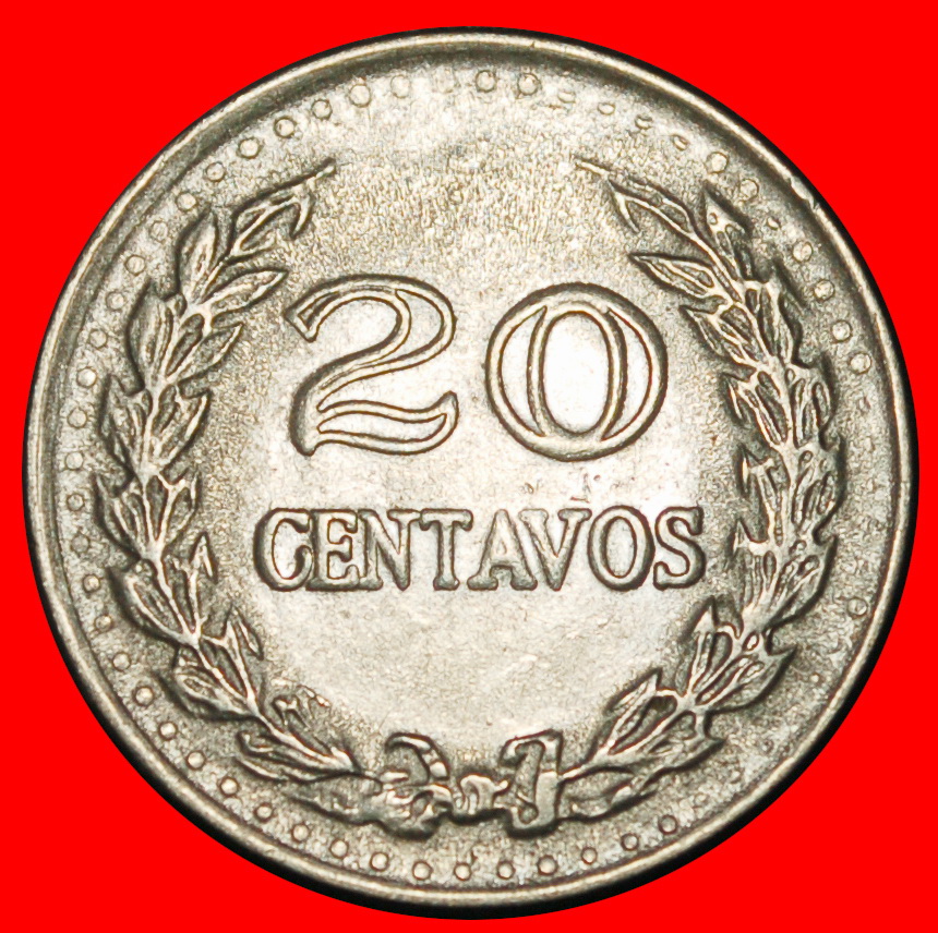  Ⰶ WREATH (1971-1979): COLOMBIA ★ 20 CENTAVOS 1974! SANTANDER (1792-1840) ★LOW START★ NO RESERVE!   