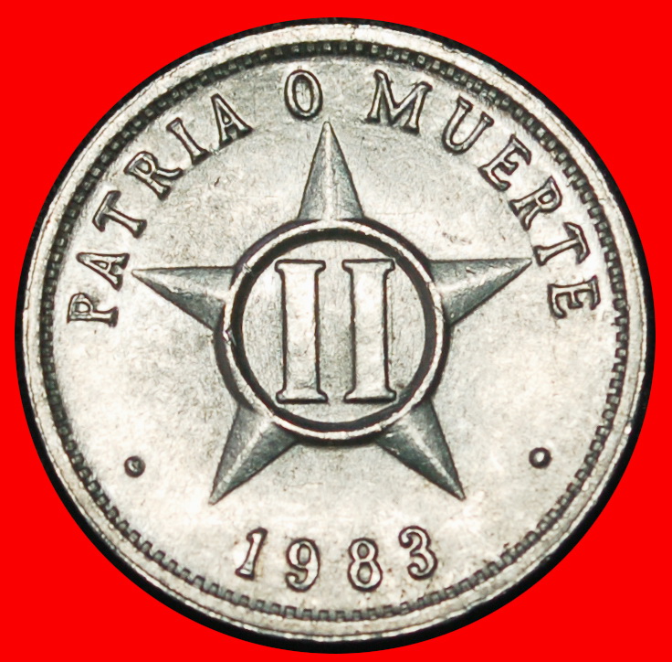 Ⰶ USSR (1983-2010): CUBA ★ 2 CENTAVOS 1983 STAR! UNC MINT LUSTRE! ★LOW START★ NO RESERVE!
