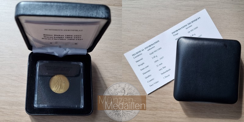 Niederlande, Wilhelmina 1890-1948. MM-Frankfurt  Feingold: 3,44g Dukat 1928 