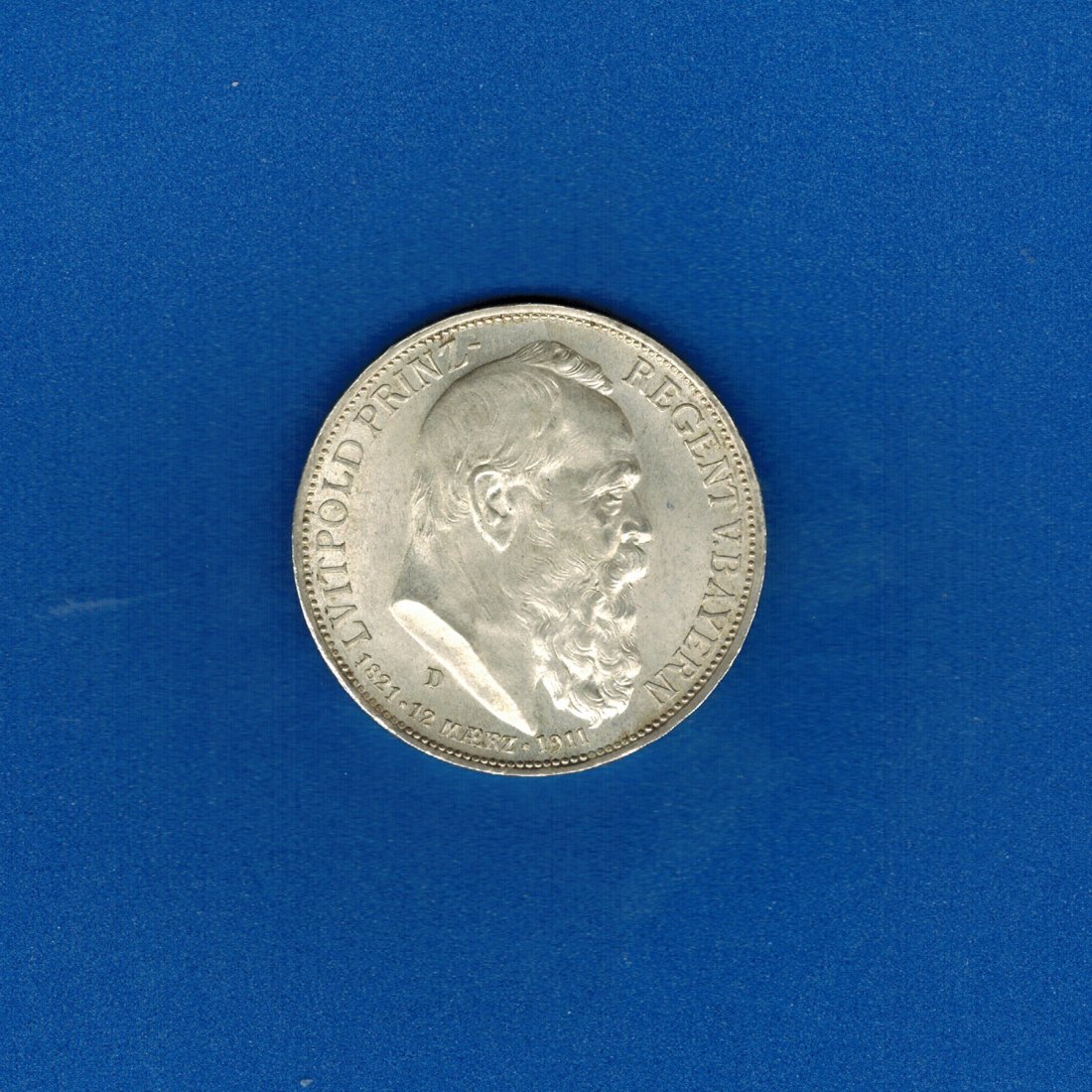  3 Mark 1911D Bayern D. Luitpold, Prinzregent, 1886-1912   