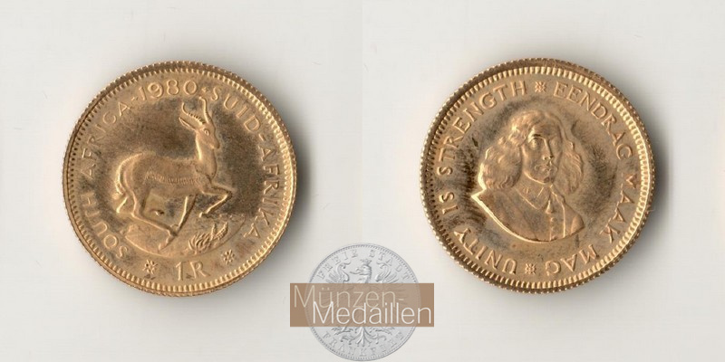 Südafrika MM-Frankfurt Feingold: 3,66g 1 Rand 1980 