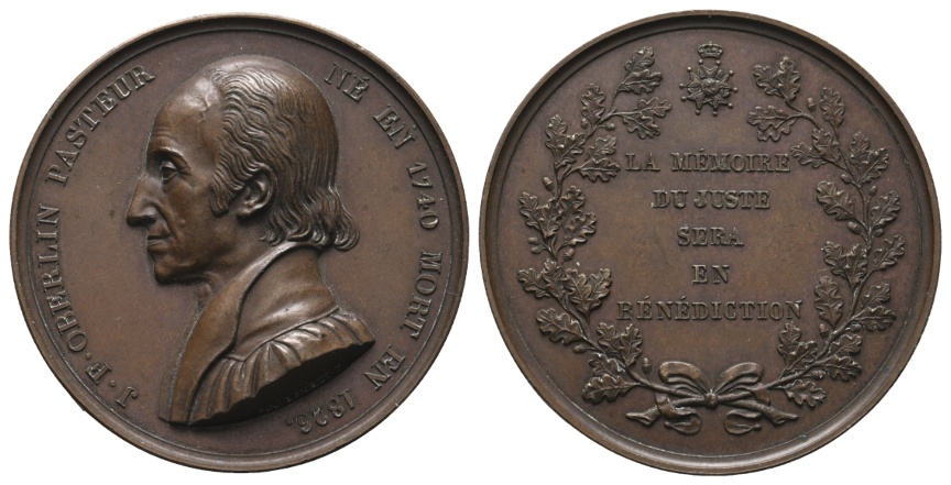  J.F.Oberlin, Bronzemedaille 1826; 42,96 g, Ø 45,3 mm   