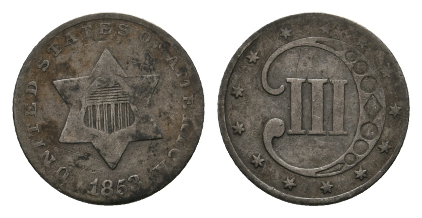  USA, Kleinmünze 1853   