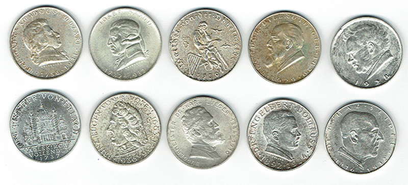  SZAIVERT 1. REPUBLIK ÖSTERREICH 2 SCHILLING SERIE 1928 BIS 1937   
