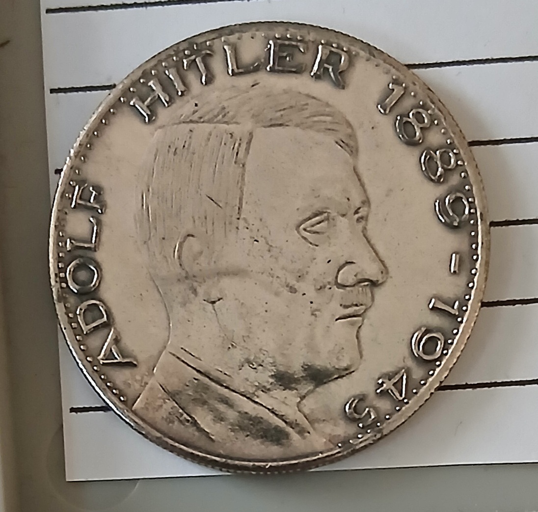  Versilberte Medaille Drittes Reich Adolf Hitler   