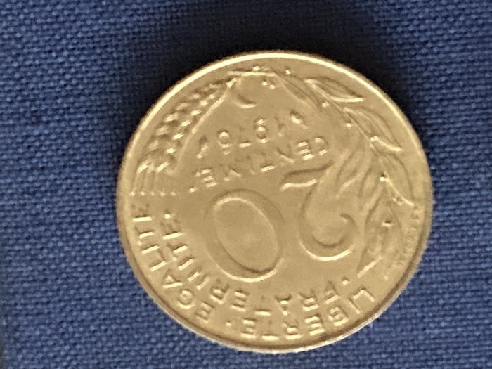 Münze Umlaufmünze Frankreich 20 Centimes 1976