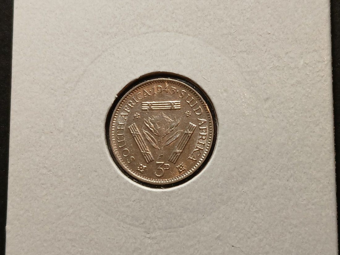  South Africa - 3 Pence 1943 silber   