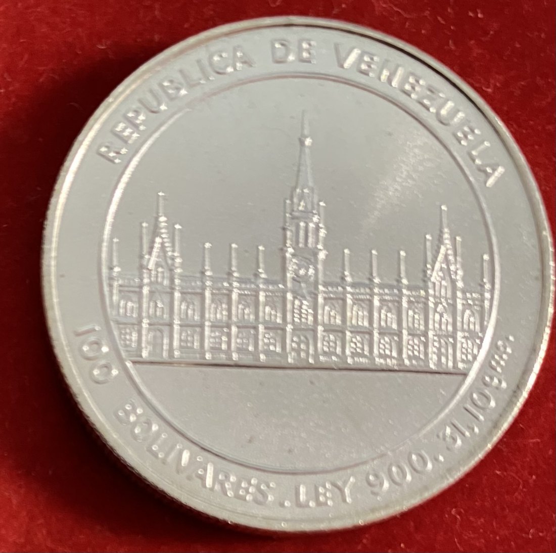  VENEZUELA - 100 BOLÍVARES - 31,1 g -SILVER 900%   