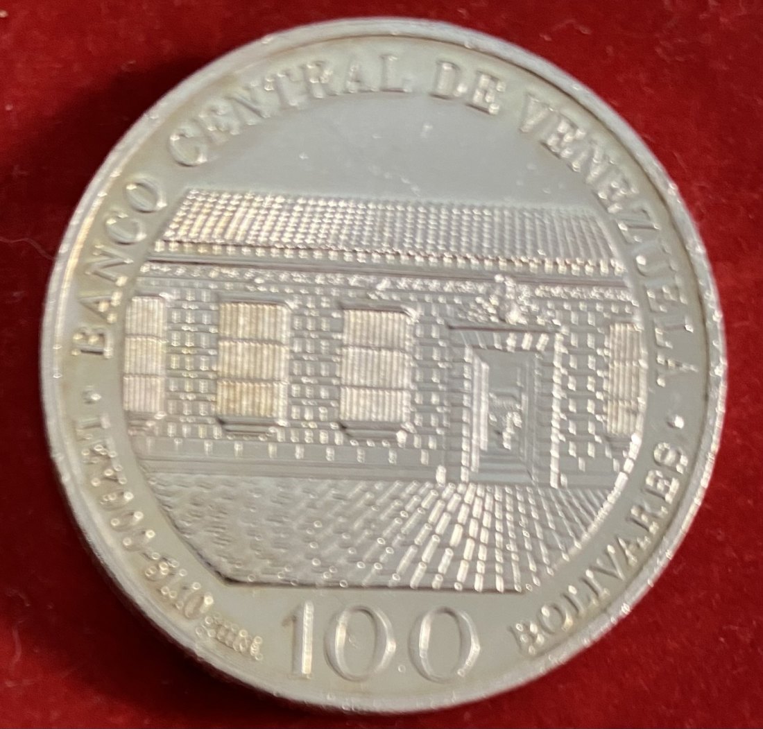  VENEZUELA - 100 BOLÍVARES - 31,1 g -SILVER 900%   
