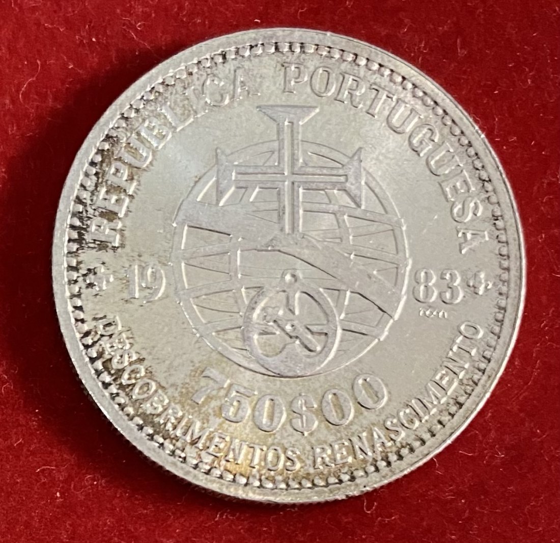  PORTUGAL -  750 ESCUDOS - SILVER 835%   