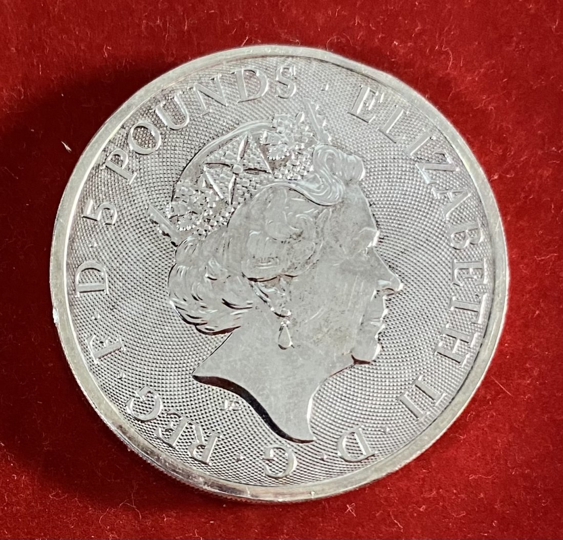 U.K. - 5 POUNDS - 2018 - 2 OZ - SILVER 999%