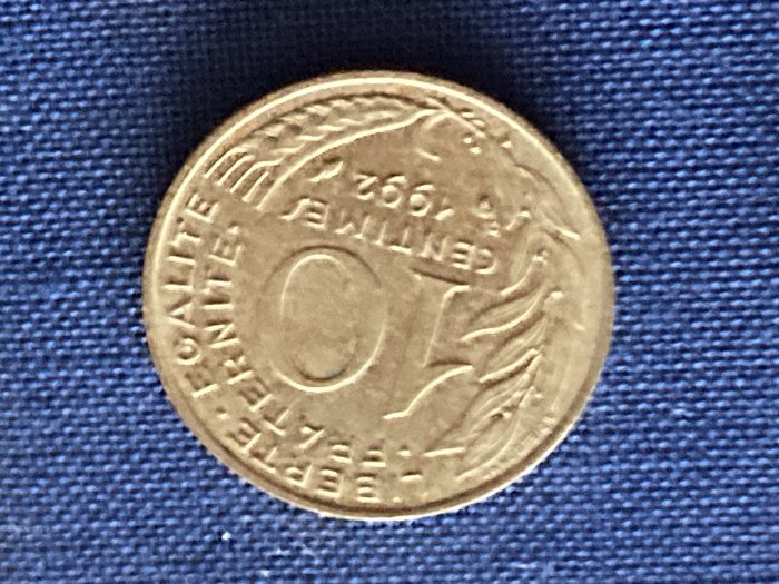 Münze Umlaufmünze Frankreich 10 Centimes 1992