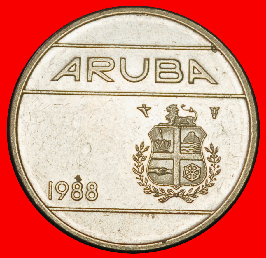 Ⰶ NETHERLANDS (1986-2023): ARUBA ★ 25 CENTS 1988! BEATRIX (1980-2013) LUSTRE★LOW START ★ NO RESERVE!   
