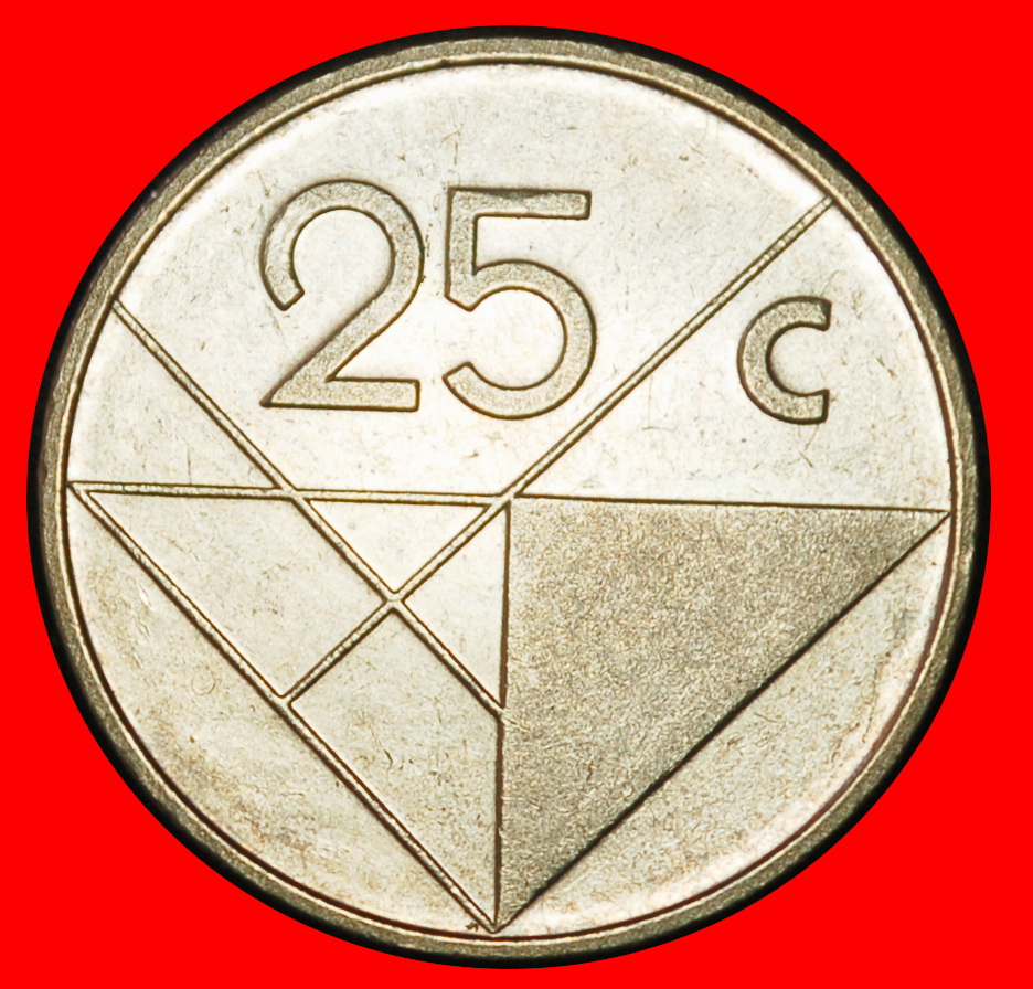 Ⰶ NETHERLANDS (1986-2023): ARUBA ★ 25 CENTS 1988! BEATRIX (1980-2013) LUSTRE★LOW START ★ NO RESERVE!   