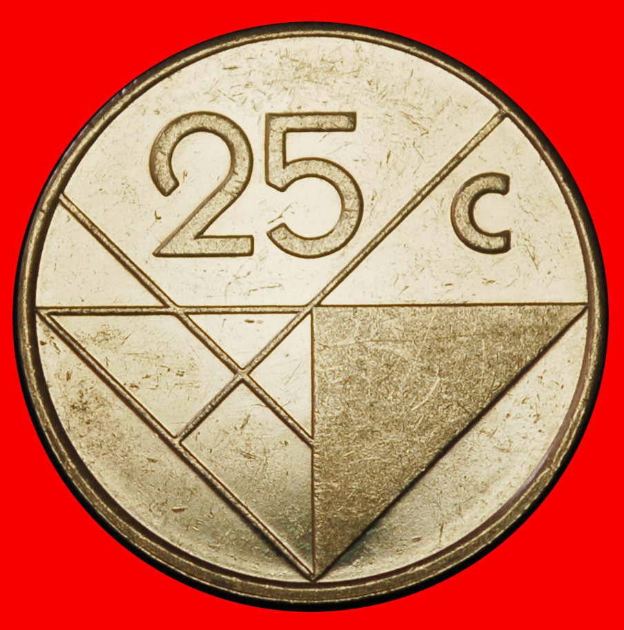  Ⰶ NIEDERLANDE (1986-2023): ARUBA★25 CENT 1992! BEATRIX (1980-2013) VZGL STEMPELGLANZ★OHNE VORBEHALT!   