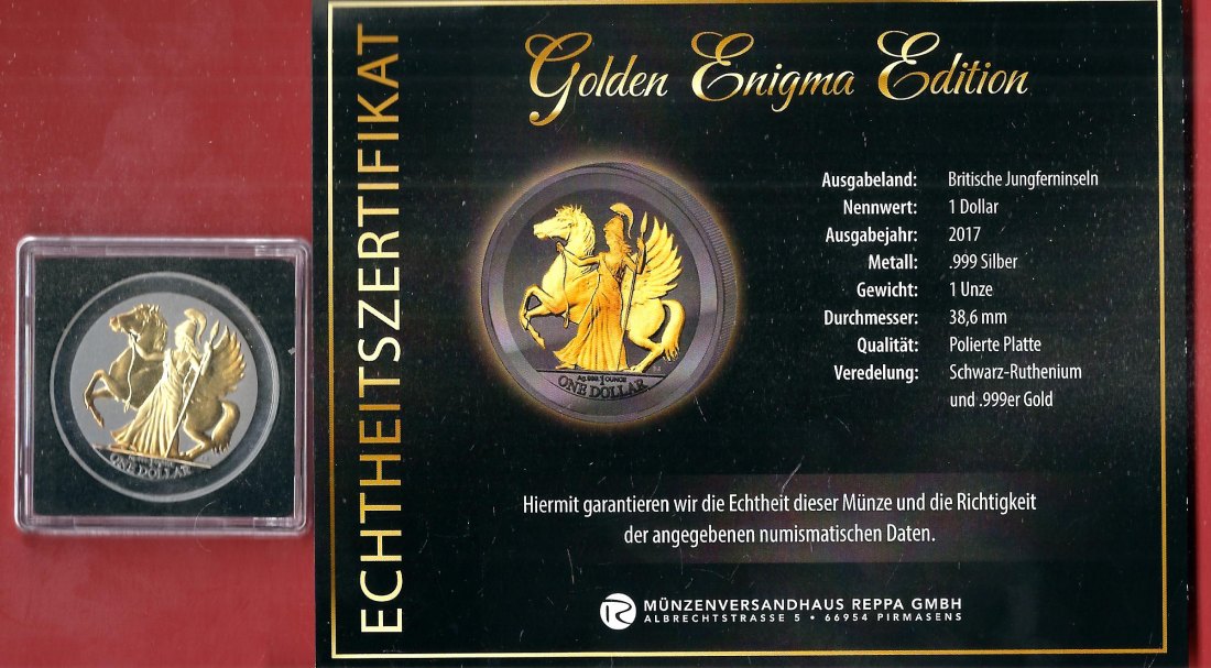  1 D. B.V.I.2017 OZ Enigma Edition Koblenzer Muenzen Studio Münzankauf Koblenz Frank Maurer AL159   