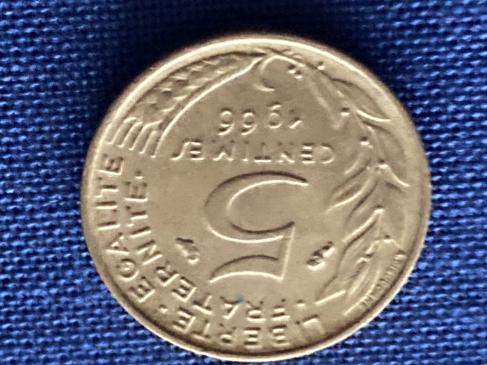 Münze Umlaufmünze Frankreich 5 Centimes 1966