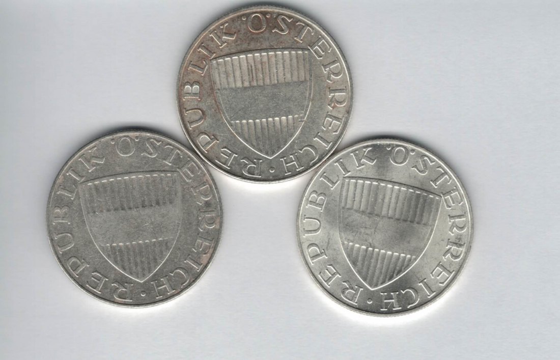  10 Schilling 1957 1958 1959 Ag silber á 4,8g fein Österreich 2. Republik Spittalgold9800 (4785)   