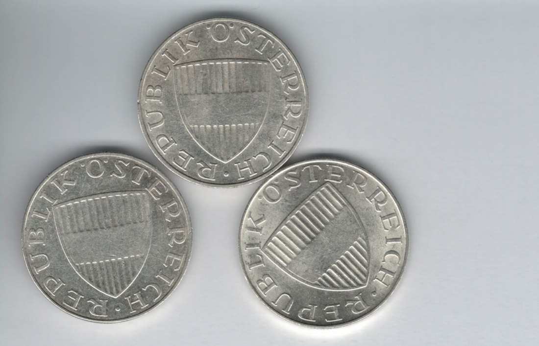  10 Schilling 1965 1966 1968 Ag silber á 4,8g fein Österreich 2. Republik Spittalgold9800 (4785)   