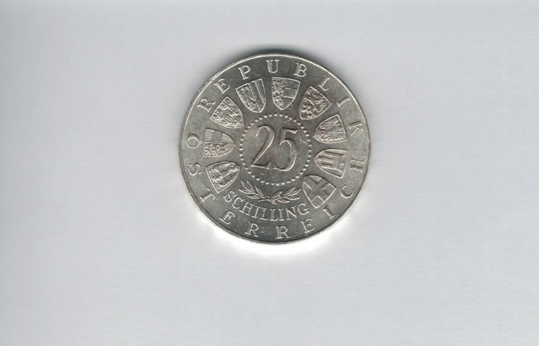  25 Schilling 1958 Carl Auer von Welsbach silber 10,4g fein Österreich Spittalgold9800 (4588/4)   