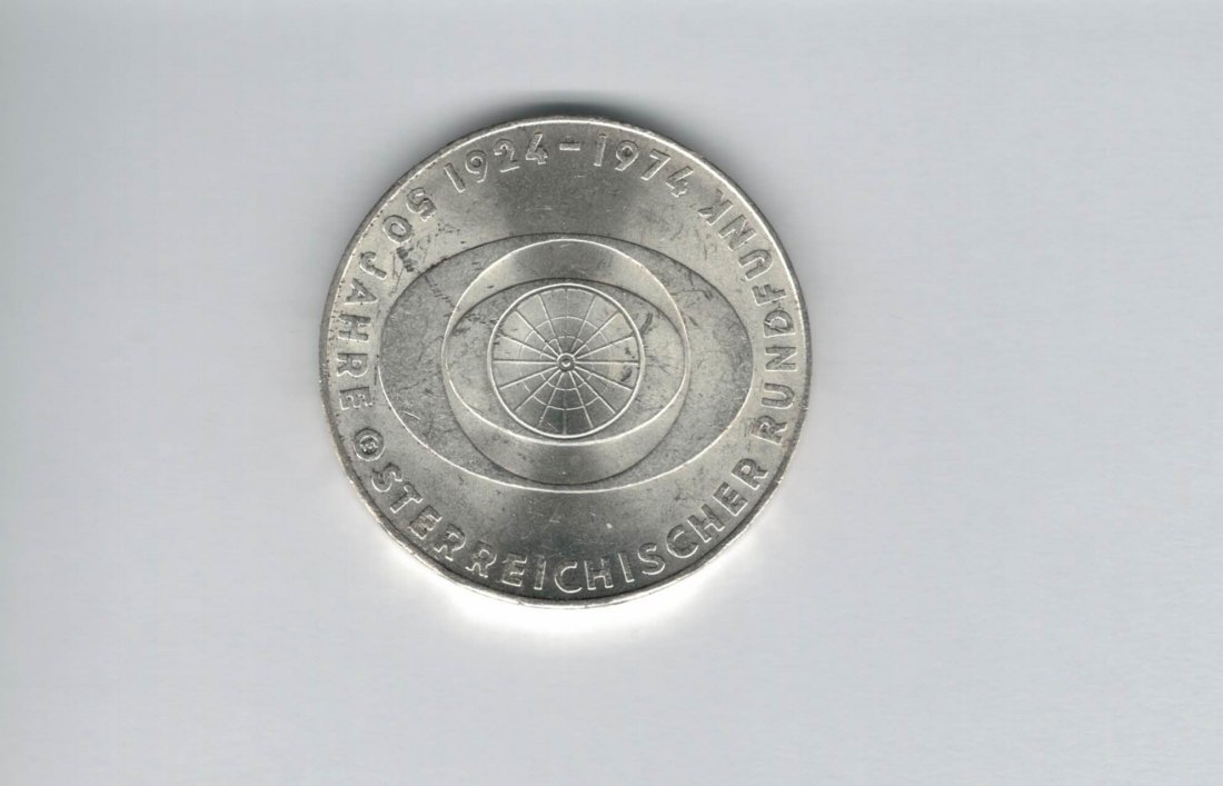  50 Schilling 1974 50 Jahre Rundfunk Ag 12,8g fein Österreich Spittalgold9800 (04504/4)   