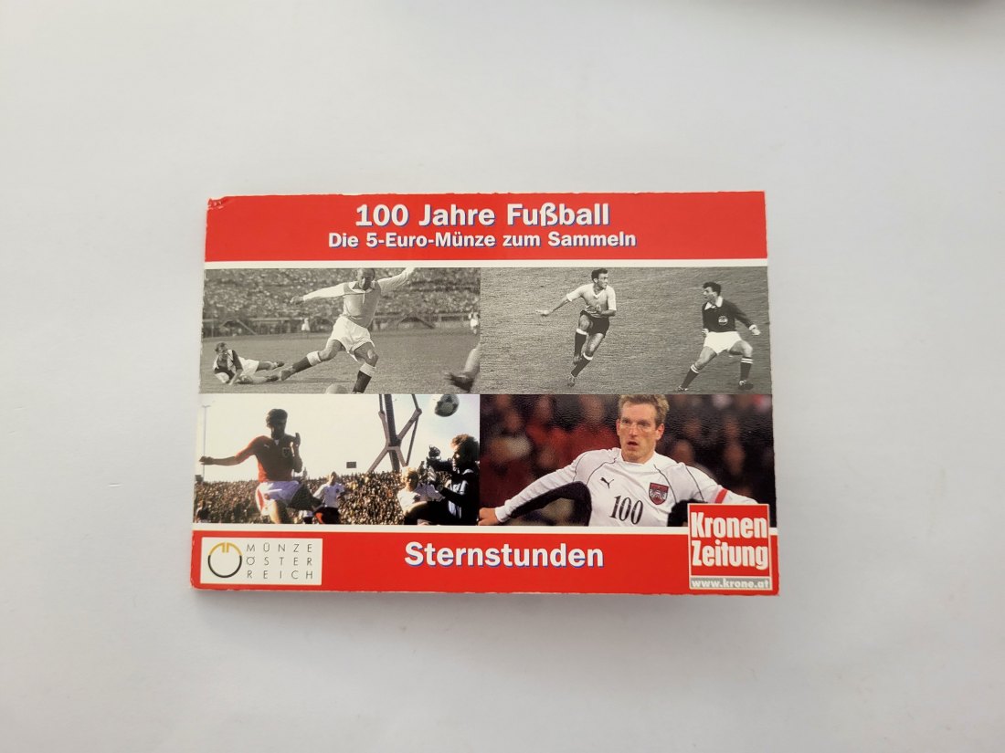  5 Euro 2004 100 Jahre Fußball silber 8g fein Blister Österreich Spittalgold9800 (4974/4   