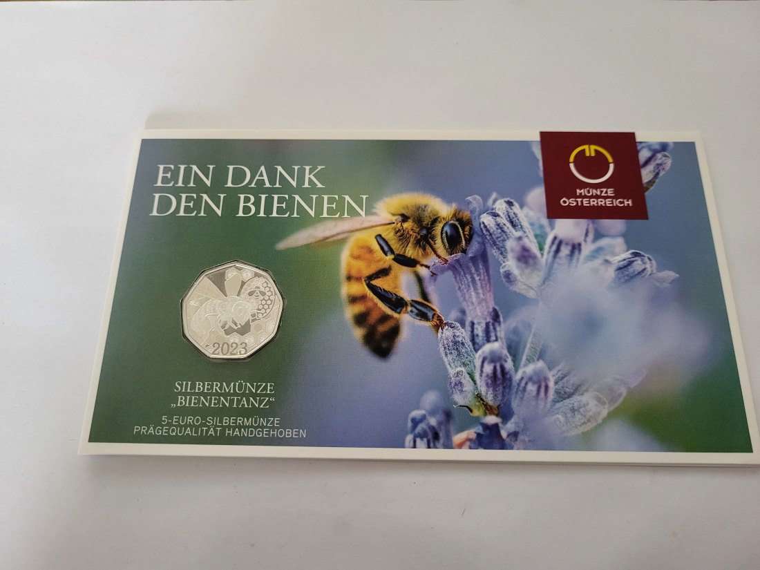  5 Euro 2023 Bienentanz Blister Ag 925/7,78g fein Österreich Spittalgold9800 (04974)   
