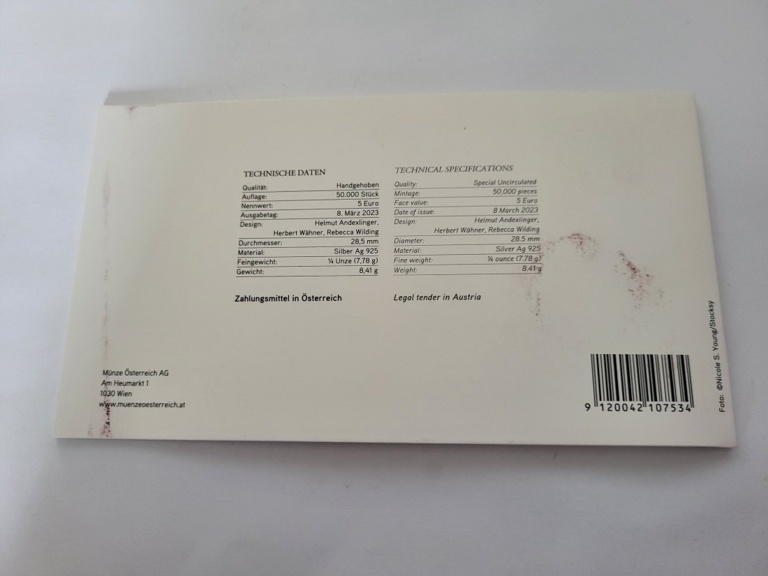  5 Euro 2023 Bienentanz Blister Ag 925/7,78g fein Österreich Spittalgold9800 (04974)   