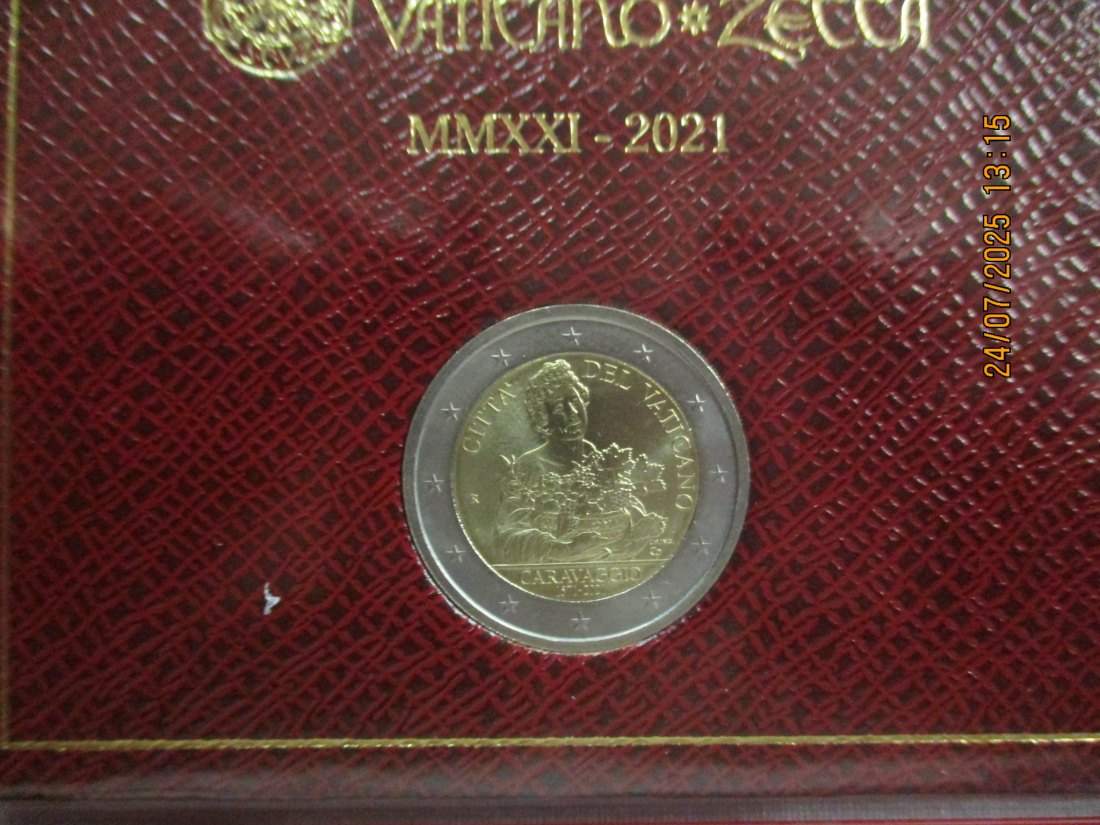  2 Euro 2021 Vatikan Gedenkmünze 450 Geburtsjahr von Coravaggio  - 44g   