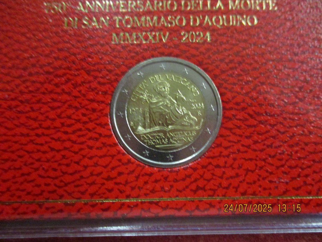  2 Euro 2024 Vatikan Gedenkmünze  - 20g   