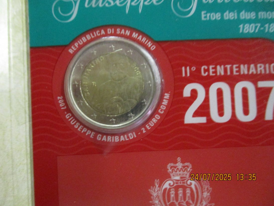  2 Euro 2007 San Marino Gedenkmünze  - 50g   