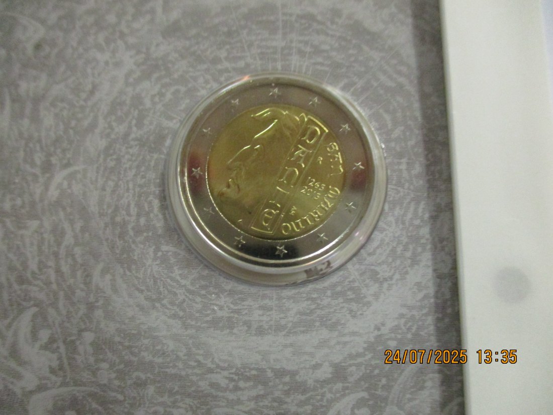 2 Euro 2015 San Marino Dante Gedenkmünze  - 50g   