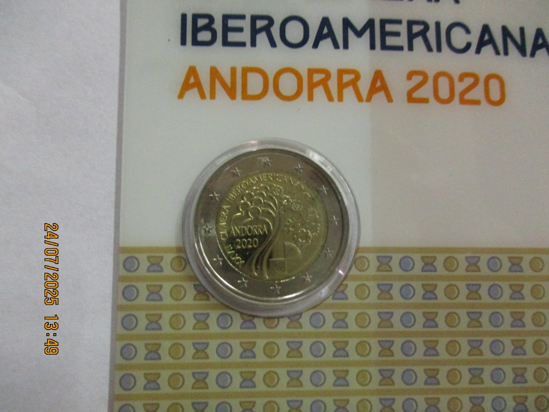  2 Euro 2020 Andorra  Gedenkmünze  - 23g   