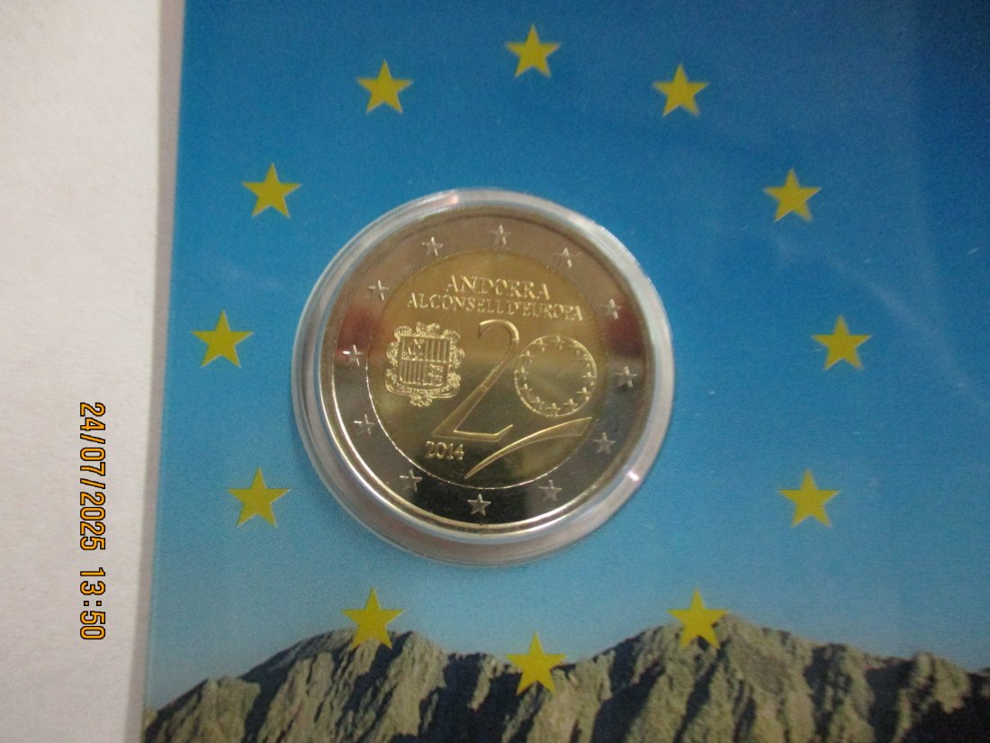  2 Euro 2014 Andorra  Gedenkmünze  - 23g   