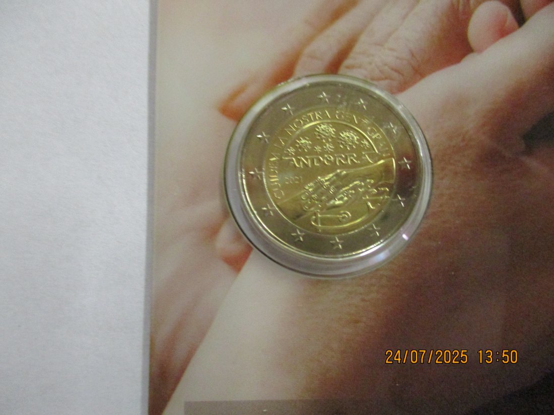  2 Euro 2021 Andorra  Gedenkmünze  - 23g   