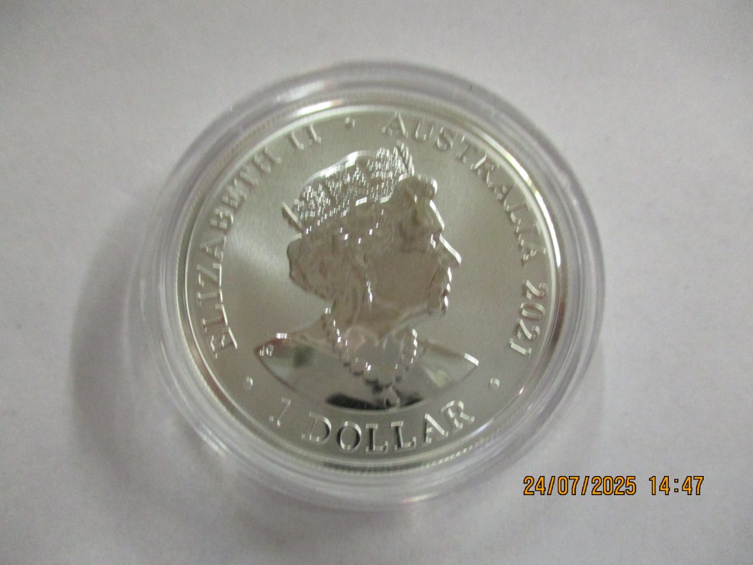  1 Dollar Australien 2021 Shark 999er Silber 31,1 Gramm - 1102140   